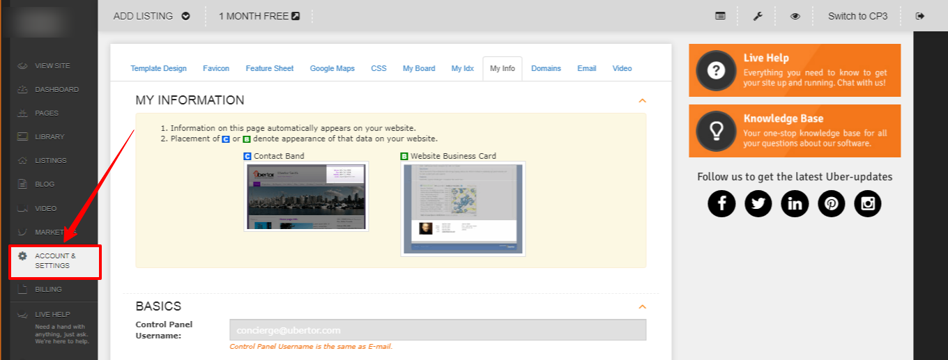 How can I change the section above the banners (also called the ...